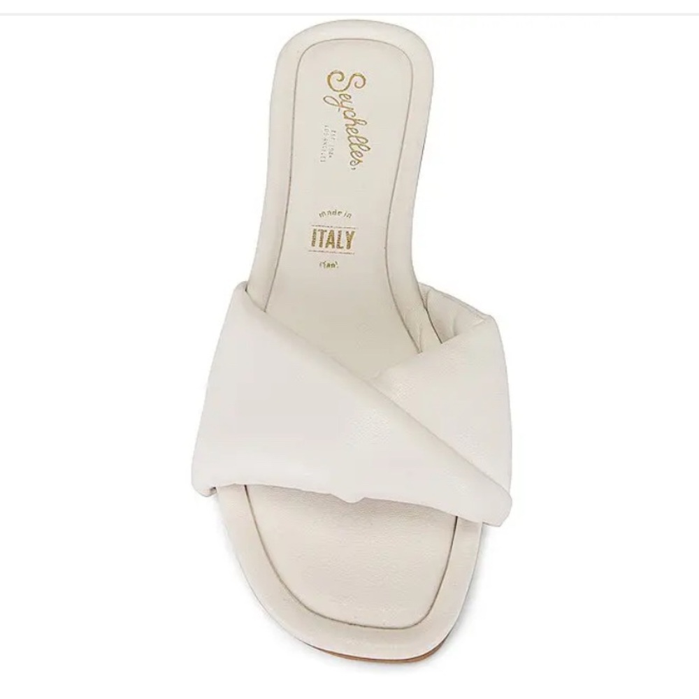 SEYCHELLES Breath of Fresh Air Slides in White Leather Size 7 - Picture 2 of 6